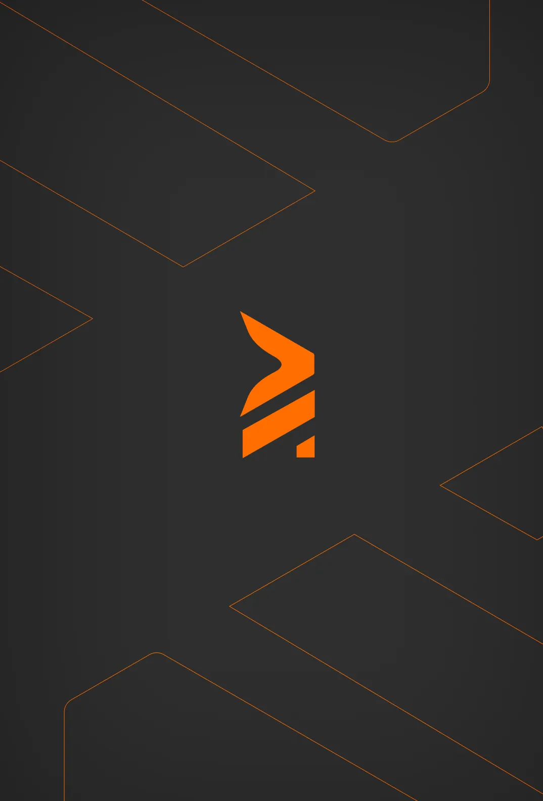 City Flex rebrand — the orange chevron mark on a charcoal panel with faint line pattern