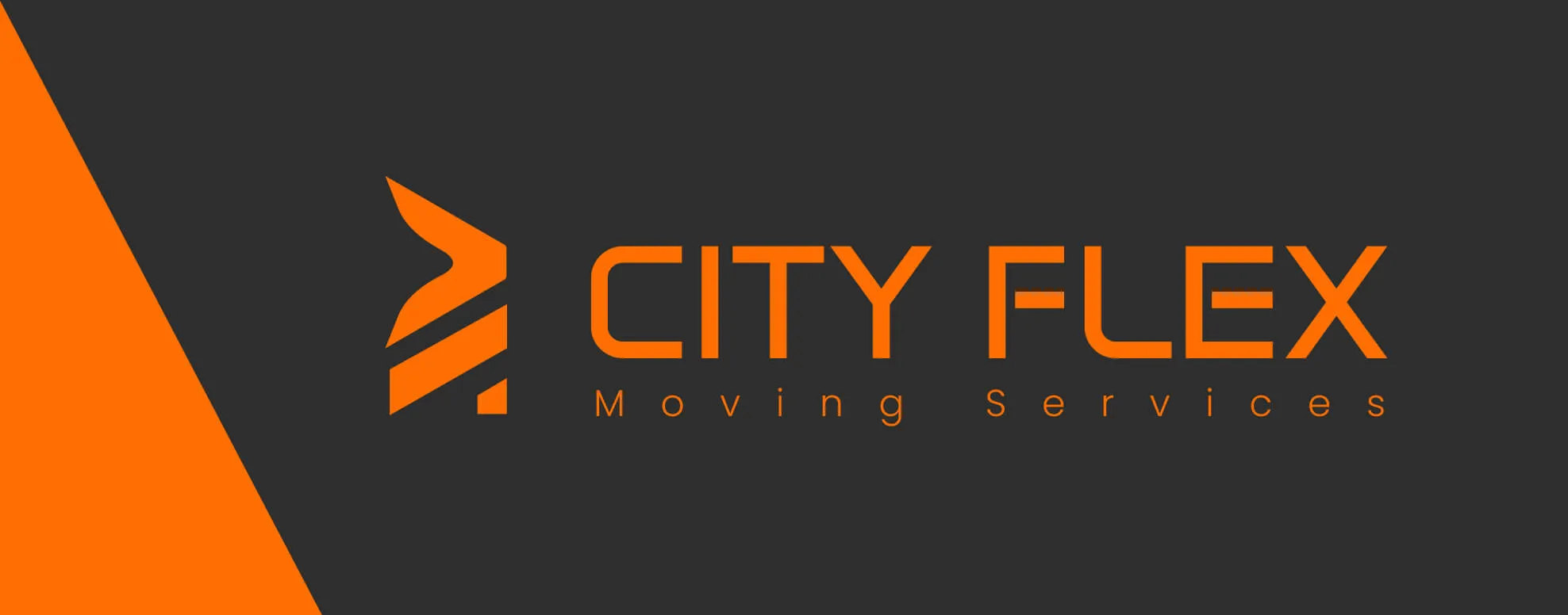 The City Flex chevron logo in orange on a charcoal ground