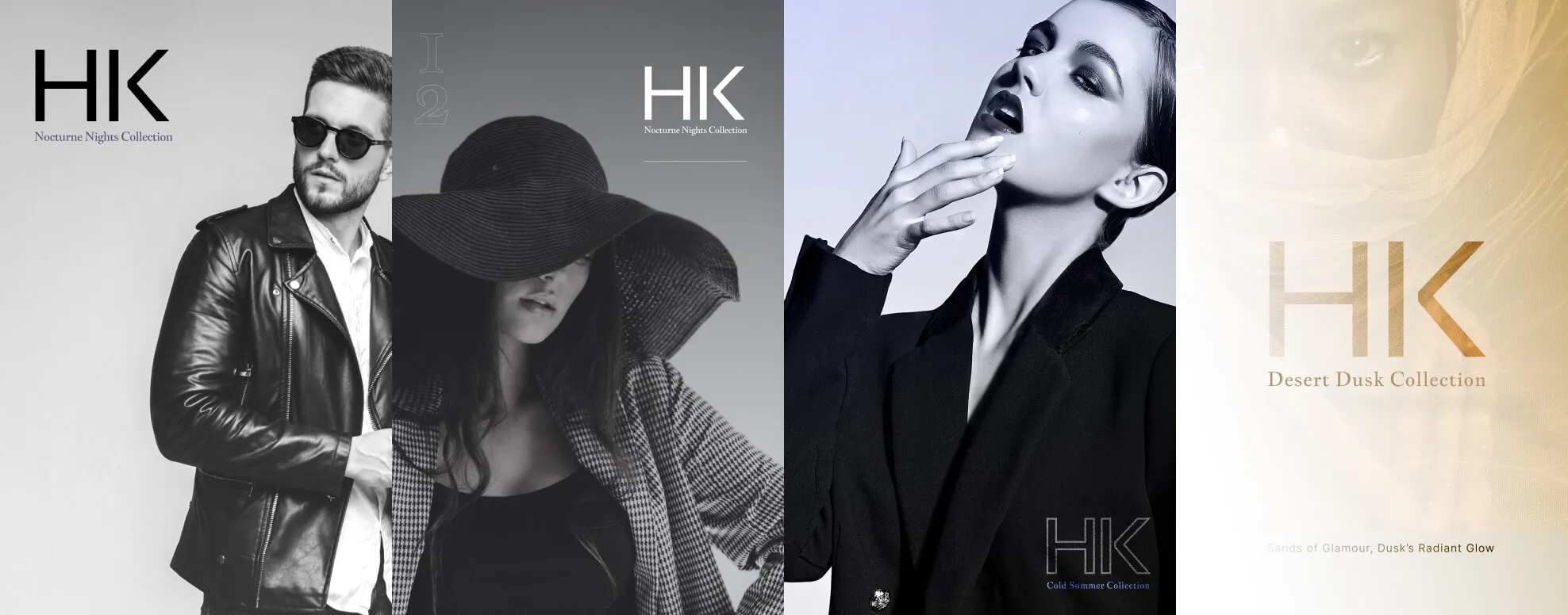 An editorial-style HK Luxe fashion poster