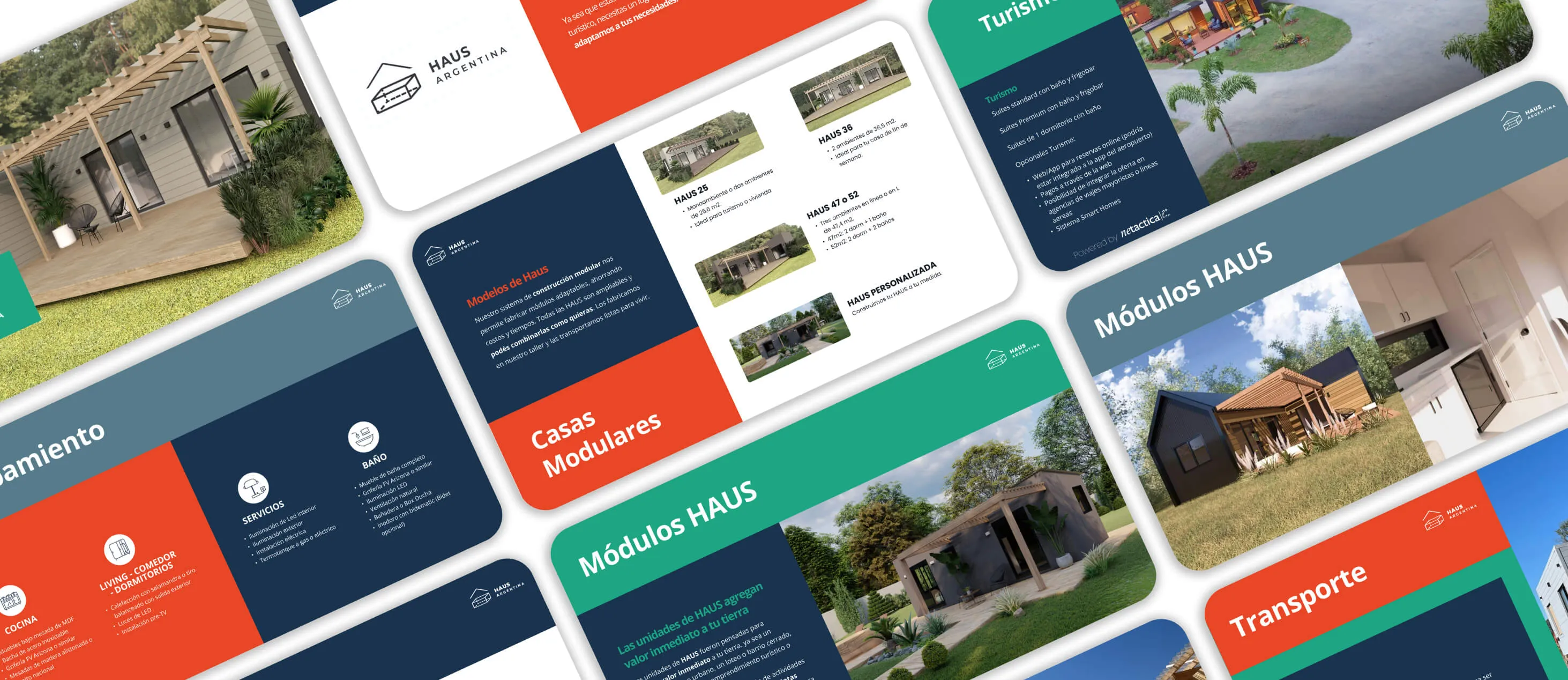 A collage of T1 Steel Frame website and presentation designs