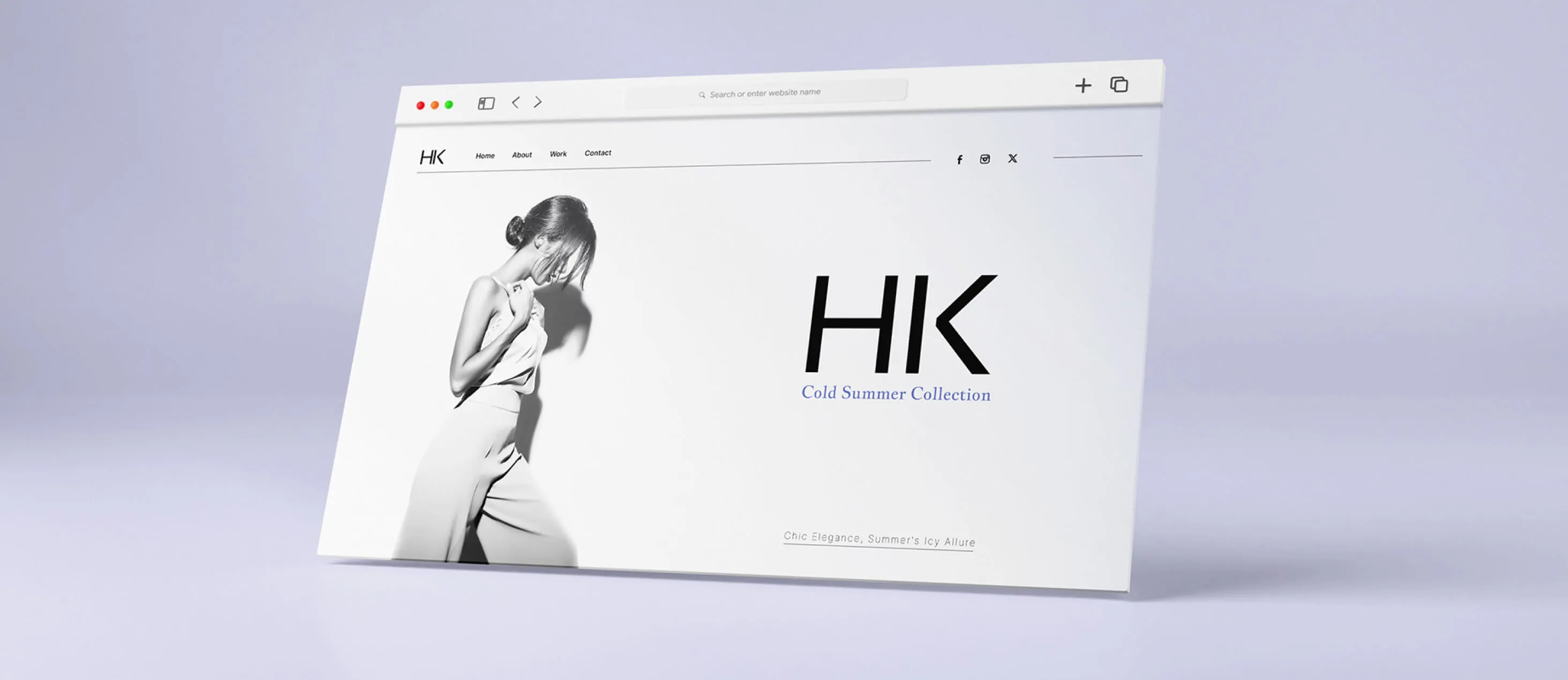 HK Luxe branding shown across luxury clothing mockups